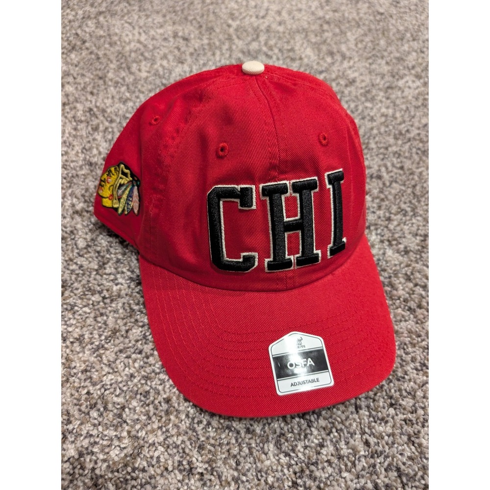 '47 Brand Chicago Blackhawks Hat Unisex OSFA Red NWT Adjustable NHL CHI Cap